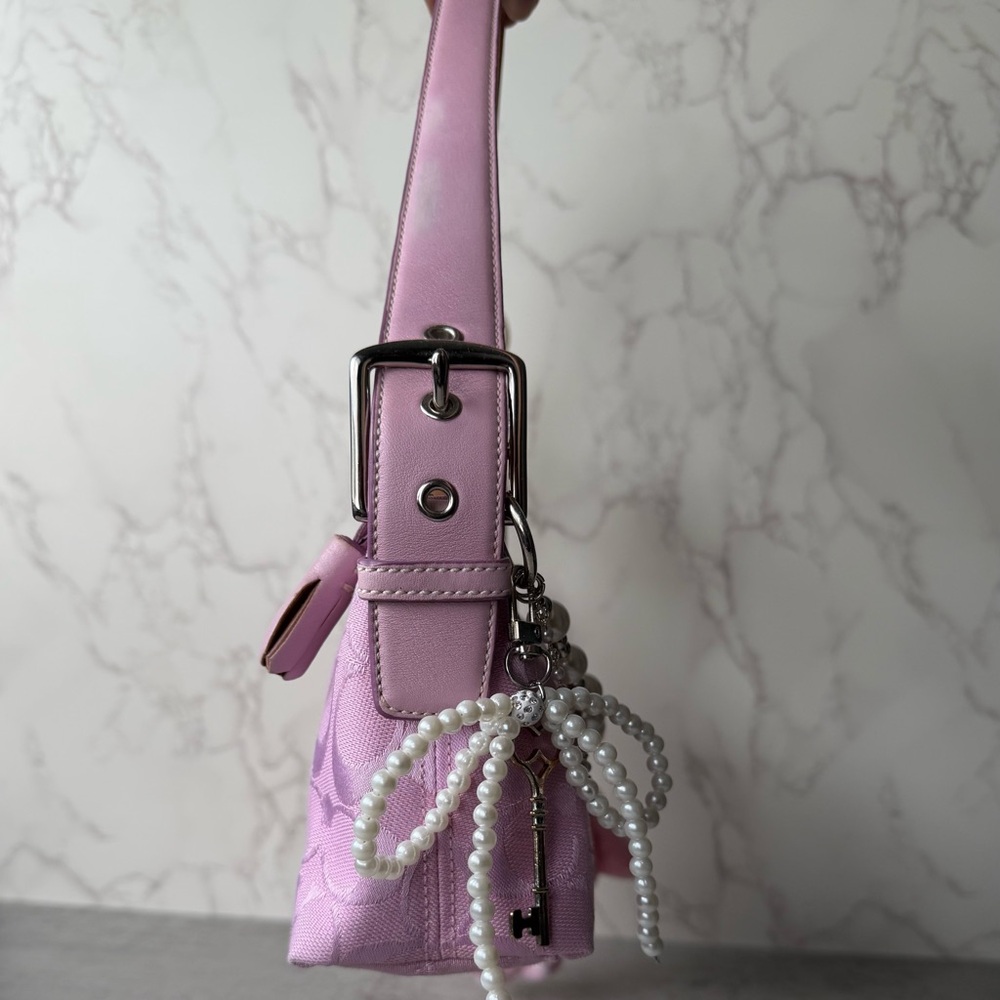 Pink Coach Baguette Shoulder Bag - Picture 6 of 8